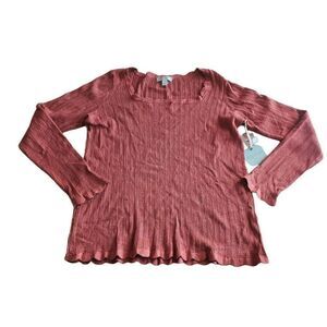 Ryegrass womens Sz XL burn brick knit pullover sweatshirt